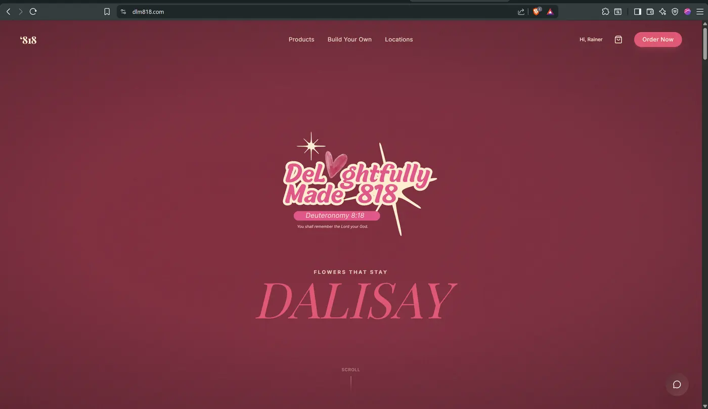 The DeLightfully Made 818 storefront landing page