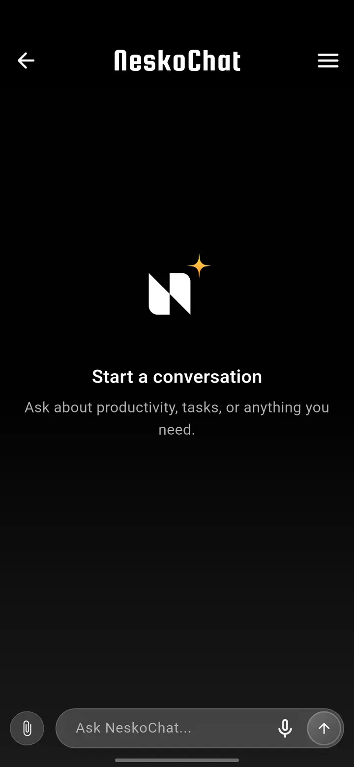 NeskoChat, the in-app agent that creates tasks and searches